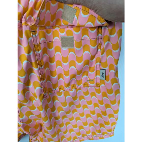 Maaji Sailor Sporty Men’s Swim Trunks Pink Orange Graphic Print Shorts M NWT - Picture 5 of 13